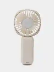 Белый мини вентилятор ручной/Портативный c Led-дисплеем и Power Bank / 4 Режима скорости