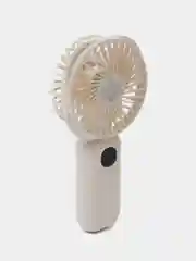 Белый мини вентилятор ручной/Портативный c Led-дисплеем и Power Bank / 4 Режима скорости