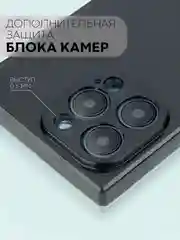 Черный чехол для Apple iPhone 15, 15 Plus, 15 Pro, 15 Pro Max силиконовый КАРТОФАН прямоугольный