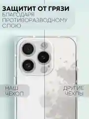 Прозрачный чехол для Apple iPhone 15, 15 Plus, 15 Pro, 15 Pro Max силиконовый КАРТОФАН прямоугольный