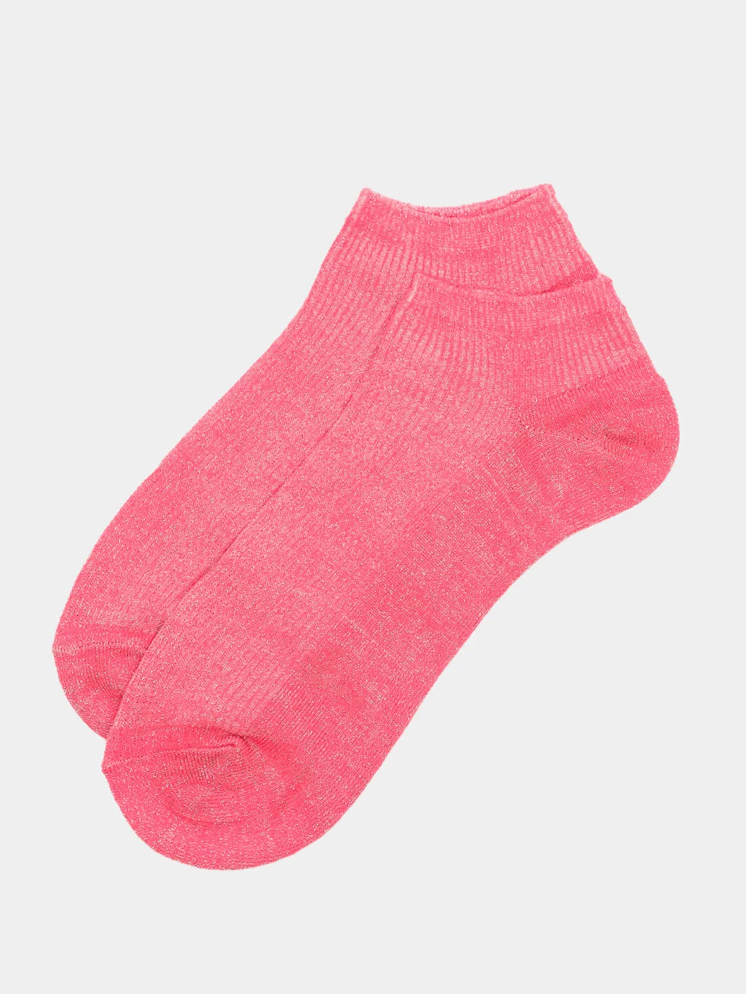 Розовый носки женские блестящие короткие 36-41