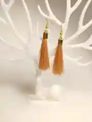 Карамельный серьги женские -кисти
