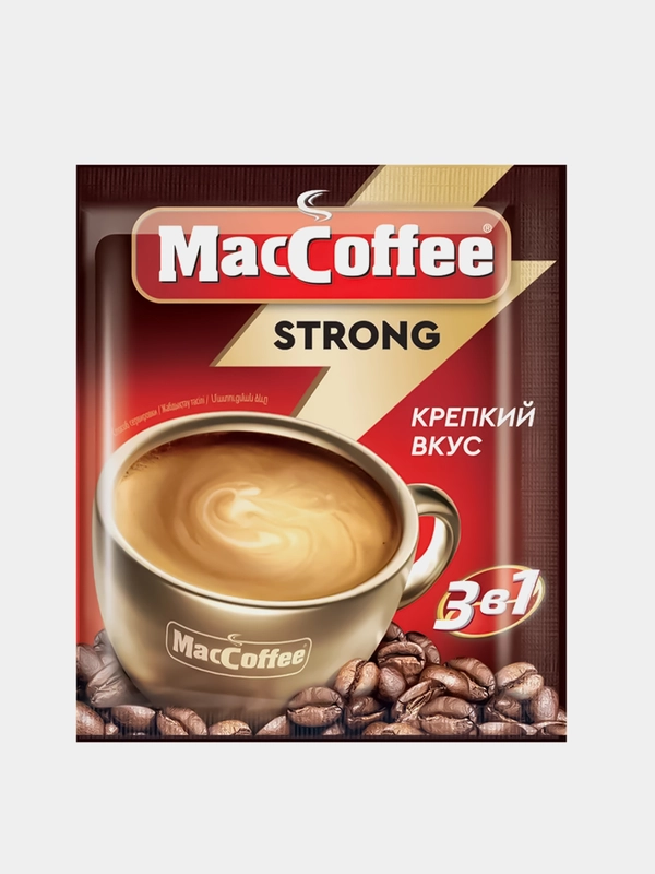Кофейный напиток MacCoffee Strong 3в1, растворимый, 50 штук по 18г
