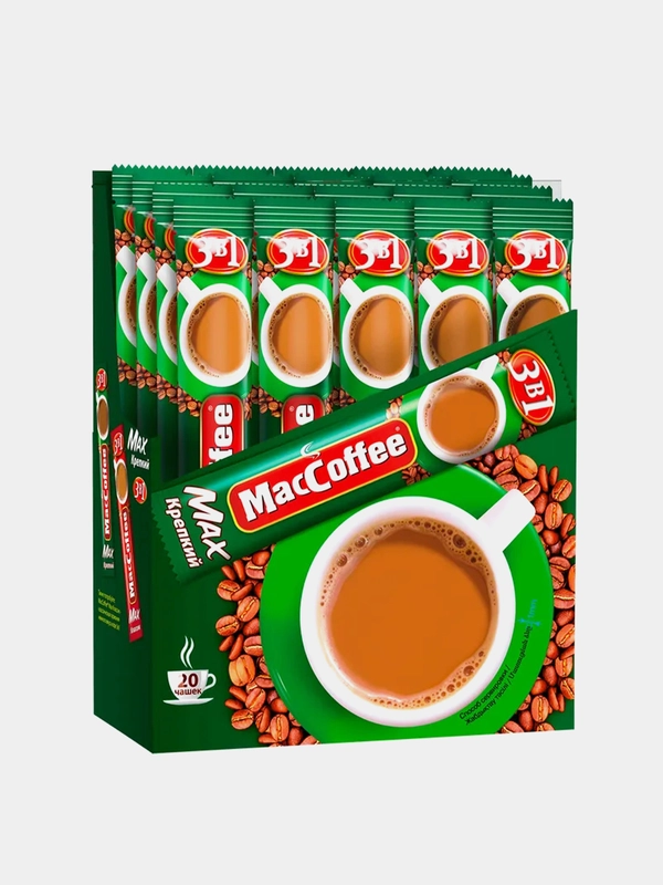 Кофейный напиток MacCoffee 3в1 Maх, Крепкий, 20 штук по 16г