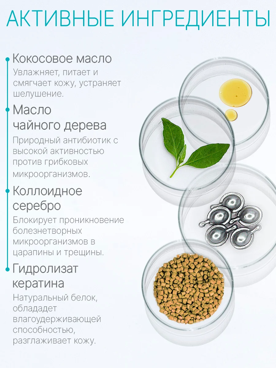 Крем для рук и ногтей Domix с кератином, маслом чайного дерева и коллоидным серебром