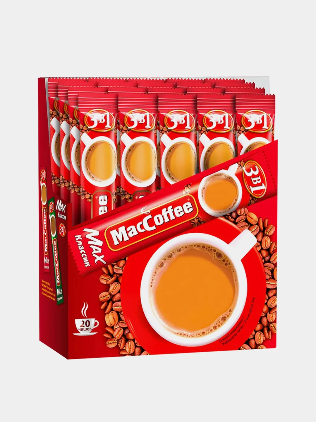 Кофейный напиток MacCoffee Maх 3в1 Классик, 20 штук по 16г
