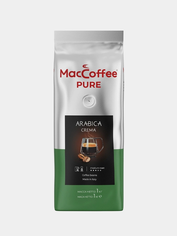 Кофе в зернах MacCoffee PURE Arabica Crema, 1 кг