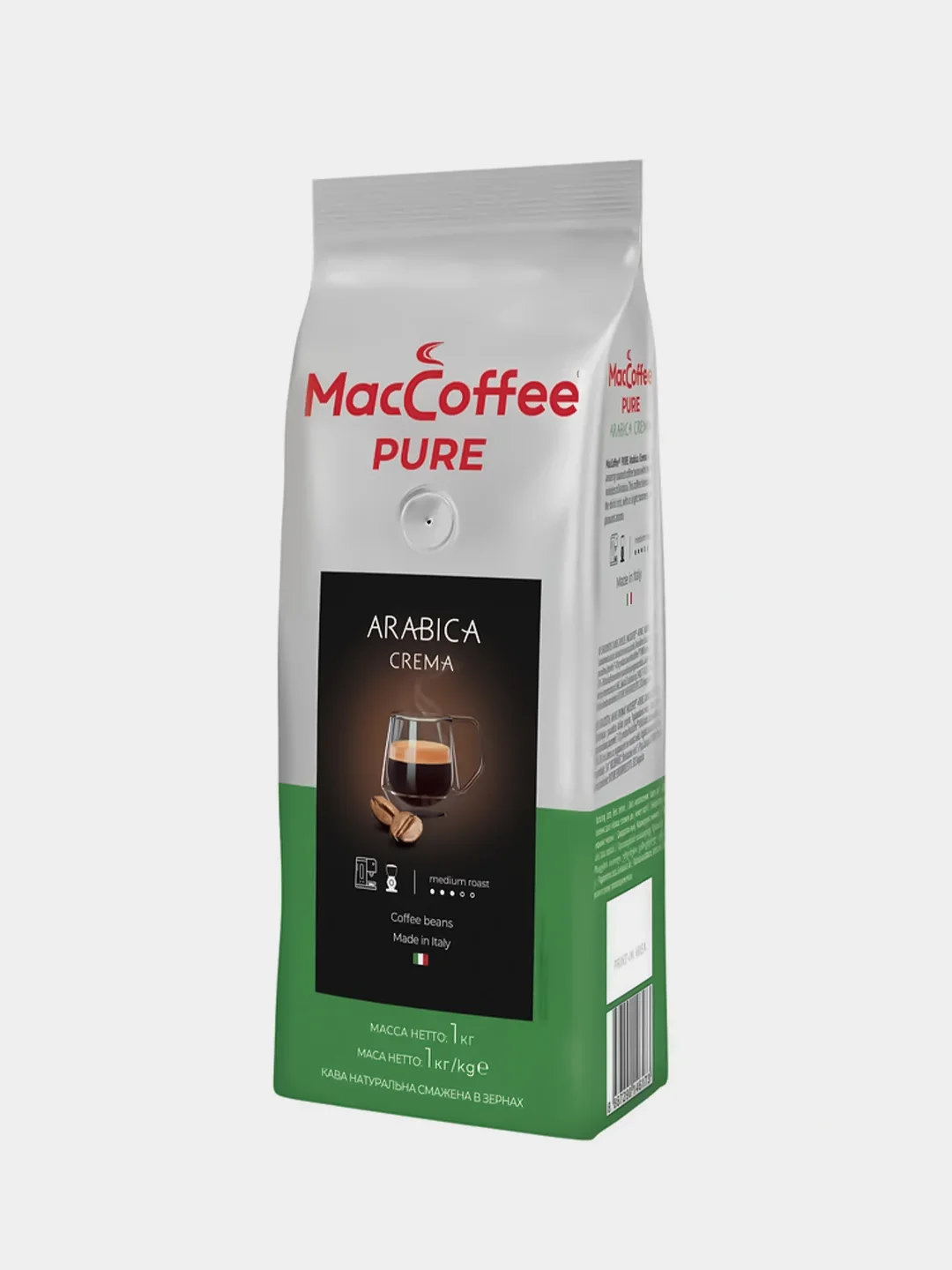 Кофе в зернах MacCoffee PURE Arabica Crema, 1 кг