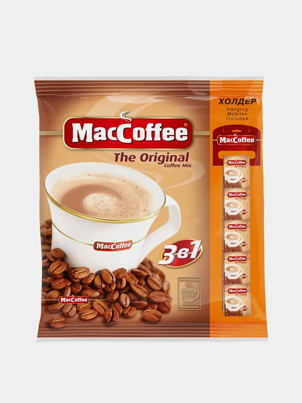 Кофейный напиток MacCoffee Original 3в1, растворимый, 100 штук по 20г