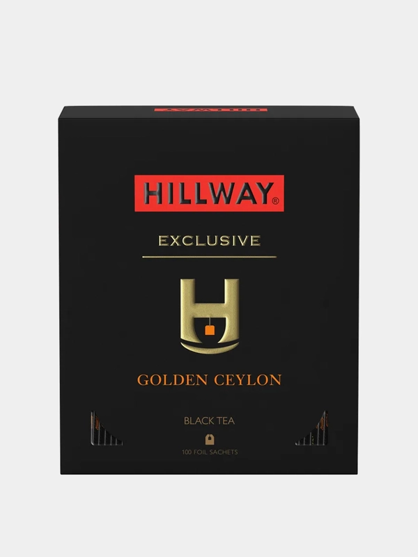 Чай черный байховый Hillway Golden Ceylon, 100 пакетиков по 2 г