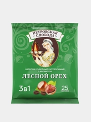 Кофейный напиток растворимый 3в1 Петровская Слобода, с ароматом лесного ореха, 25 х 18 г