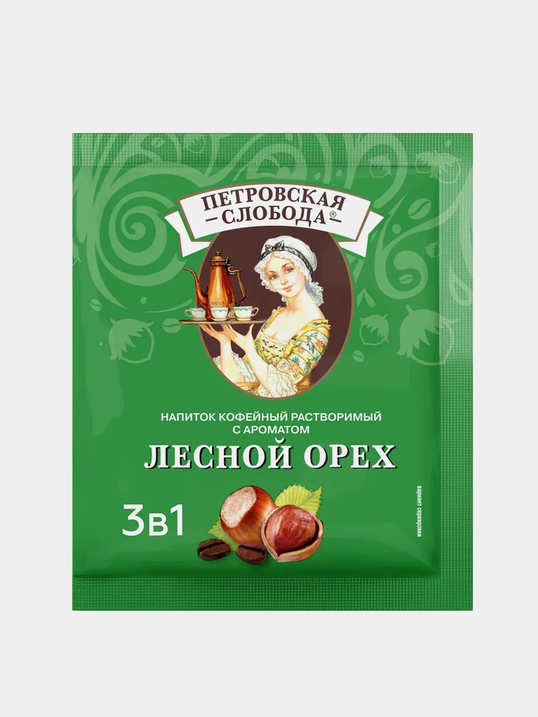 Кофейный напиток растворимый 3в1 Петровская Слобода, с ароматом лесного ореха, 25 х 18 г