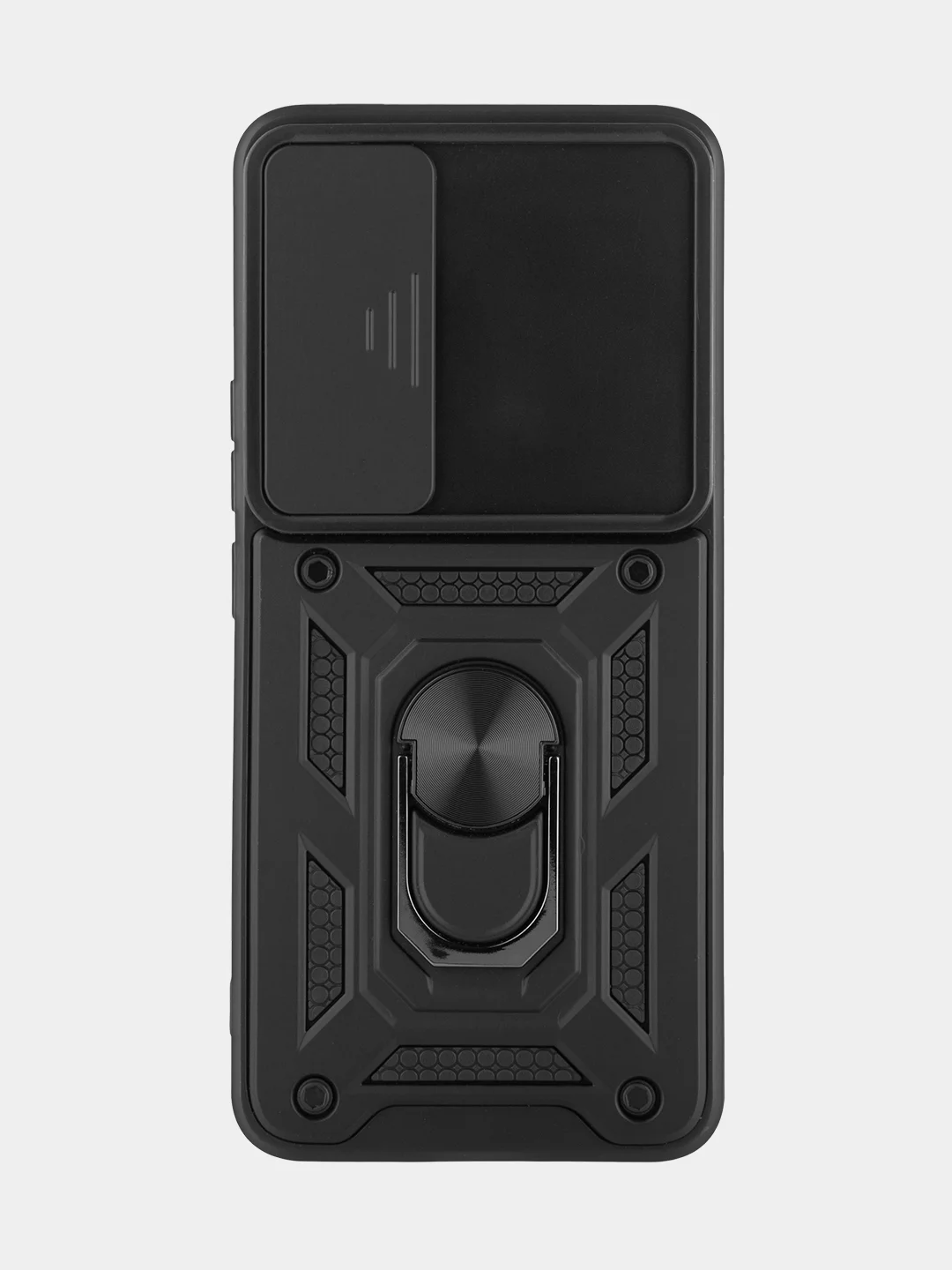 Черный чехол для Honor 90 противоударный КАРТОФАН пластиковый, силиконовый с кольцом-магнитом