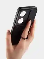 Черный чехол для Honor 90 противоударный КАРТОФАН пластиковый, силиконовый с кольцом-магнитом