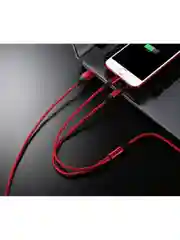Красный кабель для зарядки / кабель зарядный андроид/ кабель для iPhone/ кабель для телефона 3 в 1