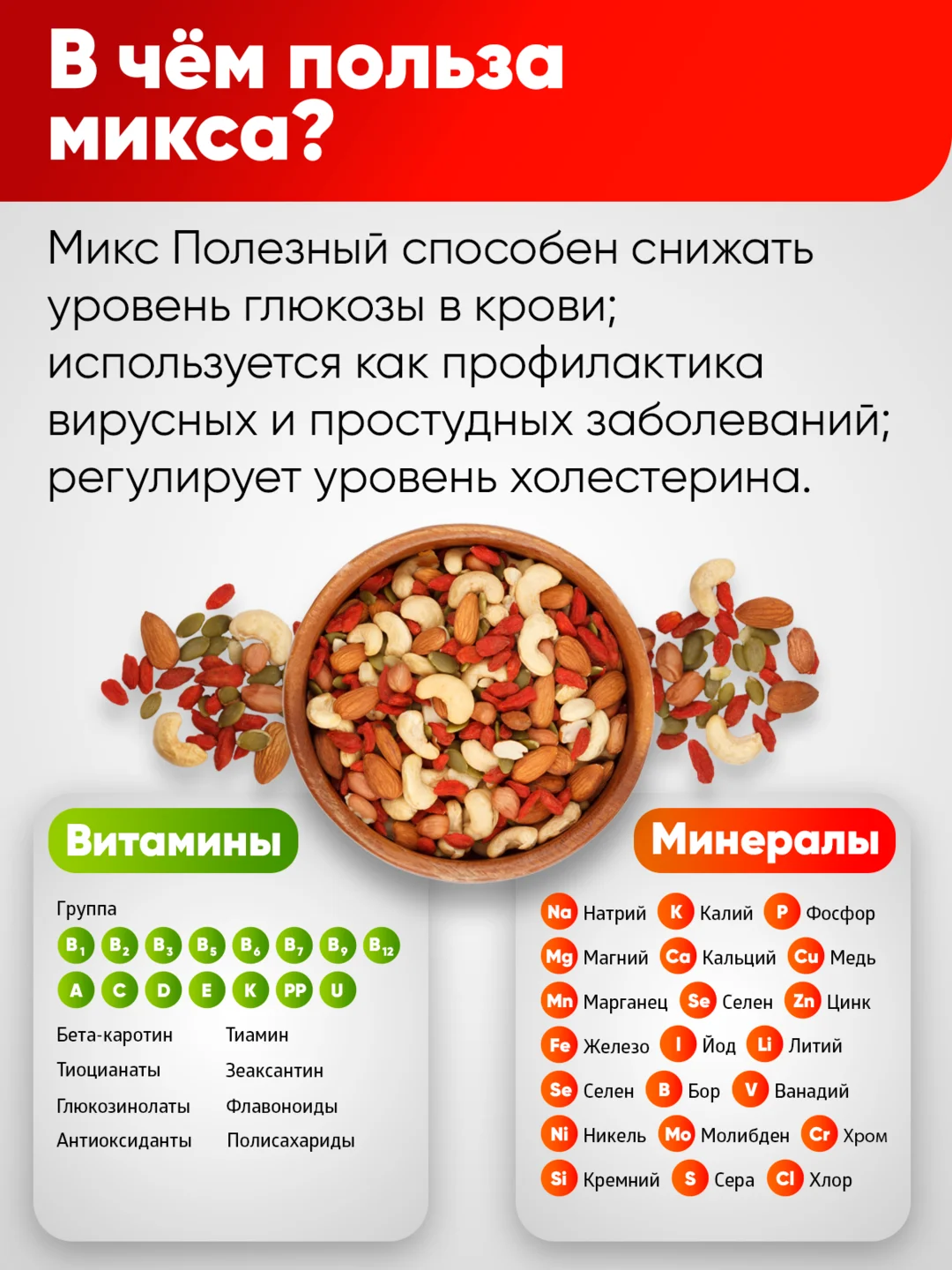 Смесь орехов Narmak "Микс полезный", 500 г