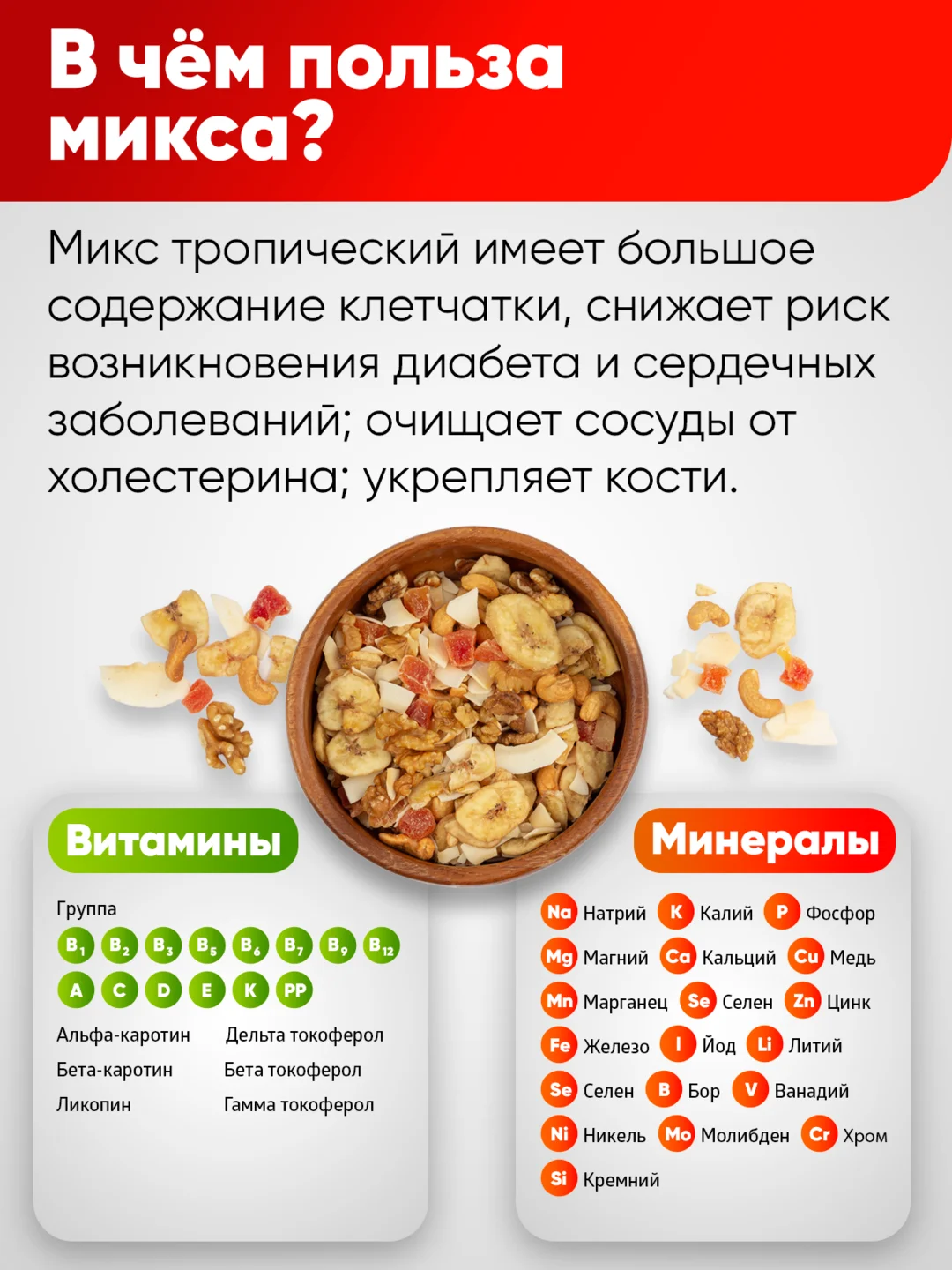 Смесь фруктово-ореховая Narmak "Микс тропический", 400 г