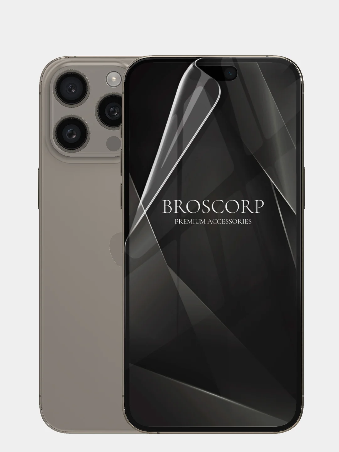 Прозрачный 1-2 шт плёнка для iPhone 15, Pro, Max защитная гидрогелевая BROSCORP, тонкая, не стекло