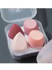 Розовый спонж губка для макияжа в футляре 4 шт, подарок