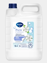 Жидкое мыло детское AURA Pure Cotton 5 л, для рук гипоаллергенное