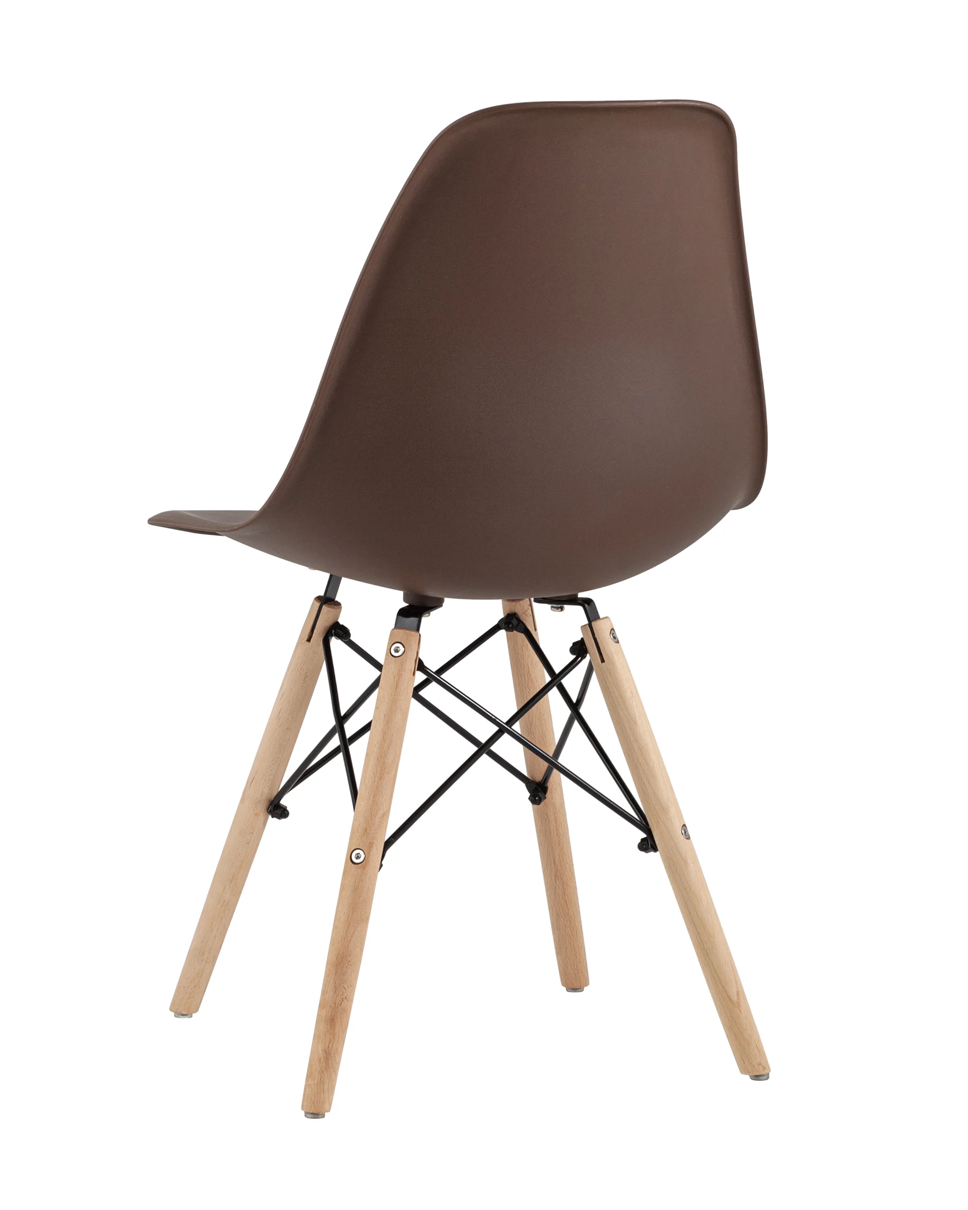 Коричневый стул для кухни обеденный DSW Style V, разборный фрейм (комплект 4 стула)