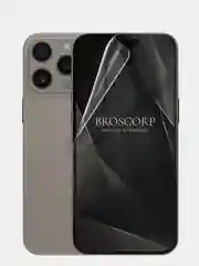 Прозрачный 1-2 шт плёнка для iPhone 15, Pro, Max защитная гидрогелевая BROSCORP, тонкая, не стекло