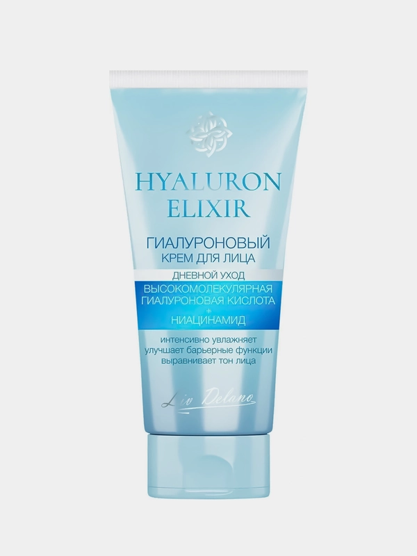 Крем для лица Liv Delano HYALURON ELIXIR, гиалуроновый, дневной уход, 50 г