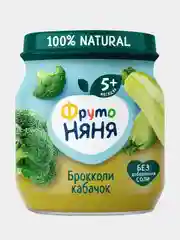 Пюре детское овощное ФрутоНяня из брокколи и кабачков, с 5 месяцев, 110г, 12 штук