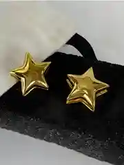 Золотой серьги Звезды крупные двусторонние, женская бижутерия