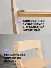 Растущий стул детский для школьника Klikkin белый