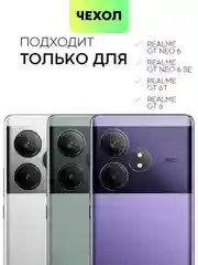 Прозрачный чехол для Realme GT 6 /  6T / Neo 6 / Neo 6 SE силиконовый BROSCORP матовый/ прозрачный