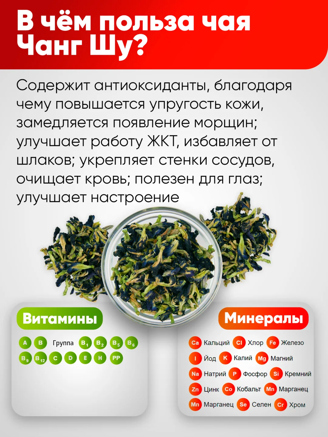 Тайский синий чай Narmak "Чанг Шу", 50 г