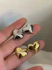 Серьги Сердечки крупные, женская бижутерия