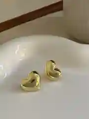 Золотой серьги Сердечки крупные, женская бижутерия