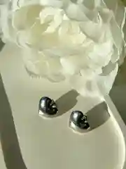 Серебряный серьги Сердечки крупные, женская бижутерия