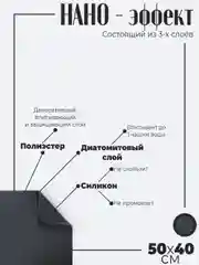 Бежевый нано впитывающий коврик для сушки посуды на кухню, непромокаемый, 50 х 40 см