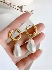 Серьги-конго с барочной съемной жемчужиной, женская бижутерия