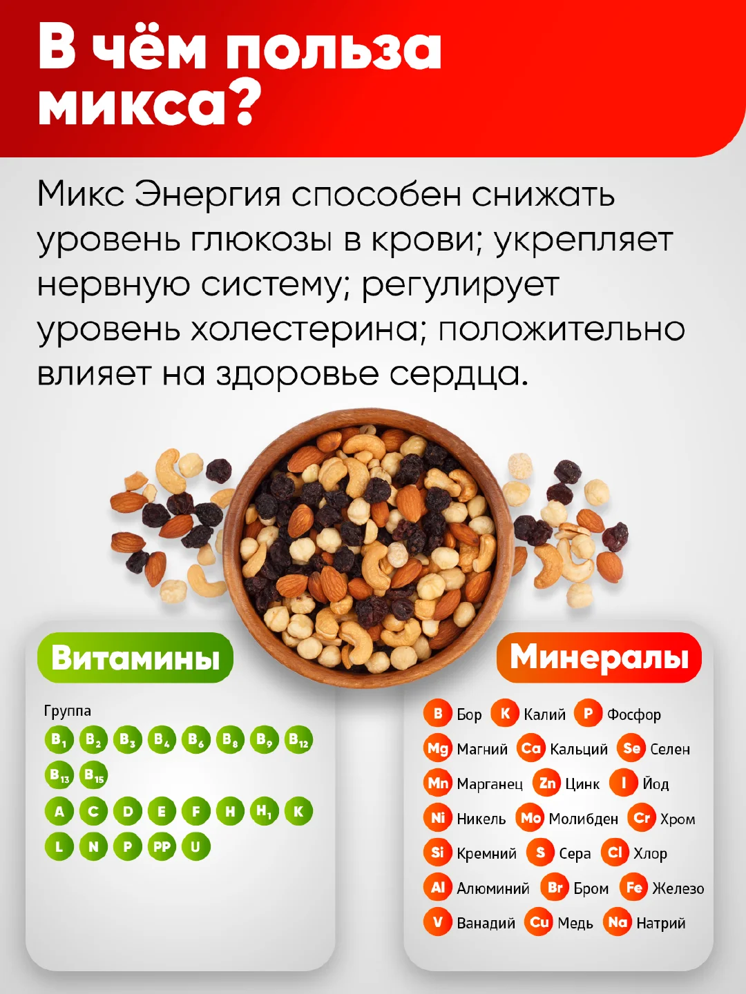 Микс ореховый NARMAK "Энергия", 500 г