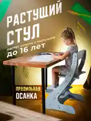 Растущий стул детский для школьника серый