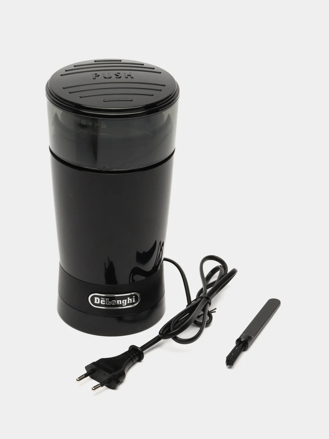 Черный кофемолка DeLonghi KG200, черный, 170 Вт, вмещает до 90 г зерен