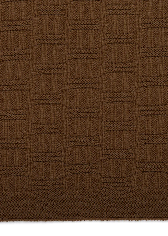 Плед покрывало вязанный 150*200 "Eclair" 1,5 сп воздушный теплый коричневый TexRepublic