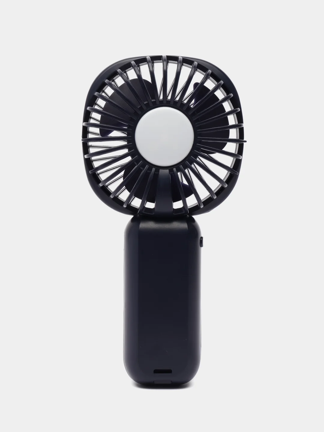 Синий мини вентилятор ручной/Портативный c Led-дисплеем и Power Bank / 4 Режима скорости