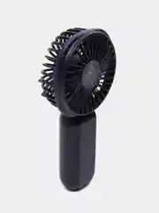 Синий мини вентилятор ручной/Портативный c Led-дисплеем и Power Bank / 4 Режима скорости