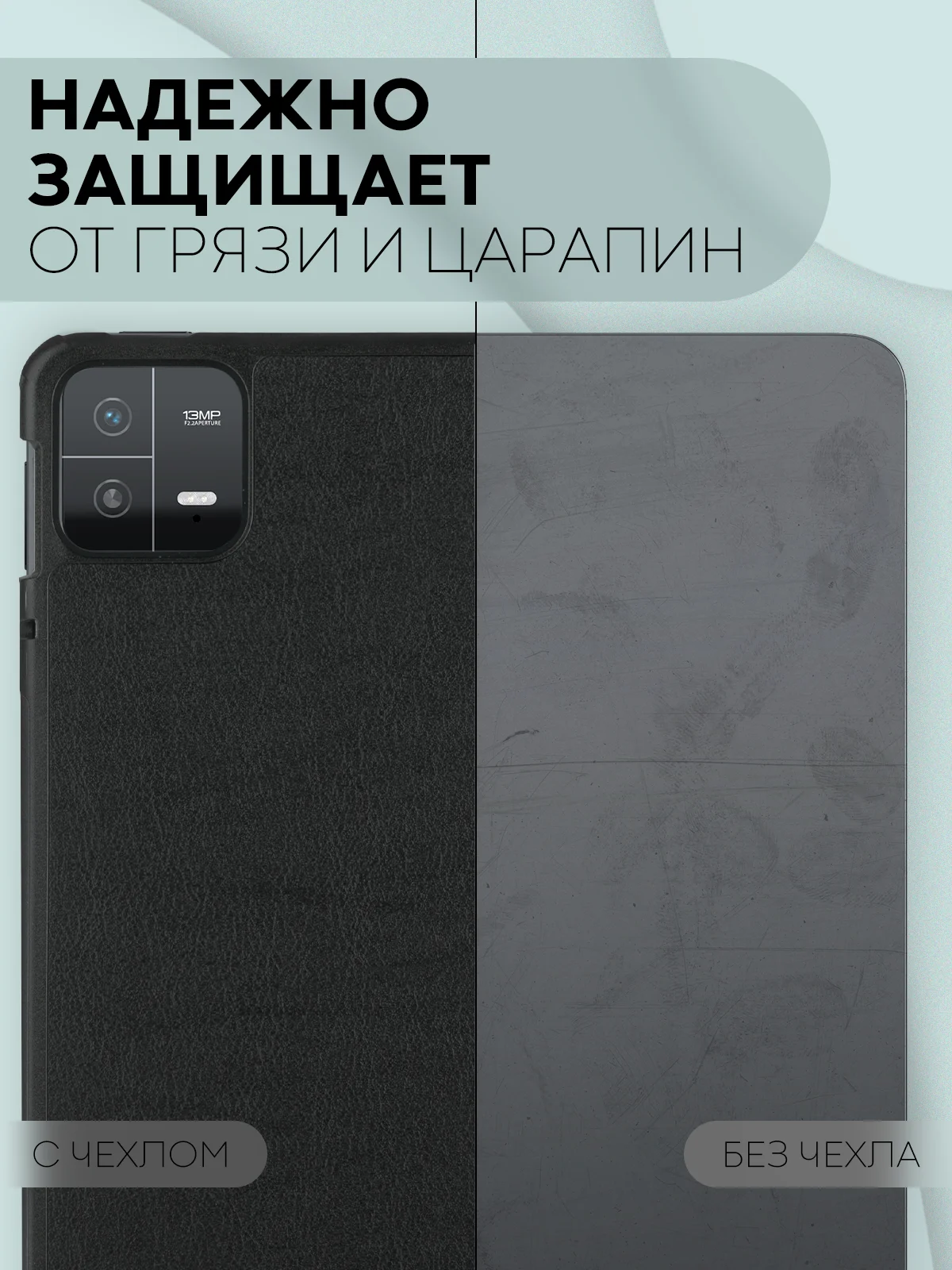 Темно-синий чехол-книжка для планшета Xiaomi Pad 6, 6 Pro, 6 Max из экокожи КАРТОФАН,функция подставки