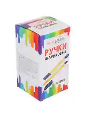Ручка шариковая синяя, с желтым трехгранным корпусом, линия 0,7 мм, с инд. маркировкой