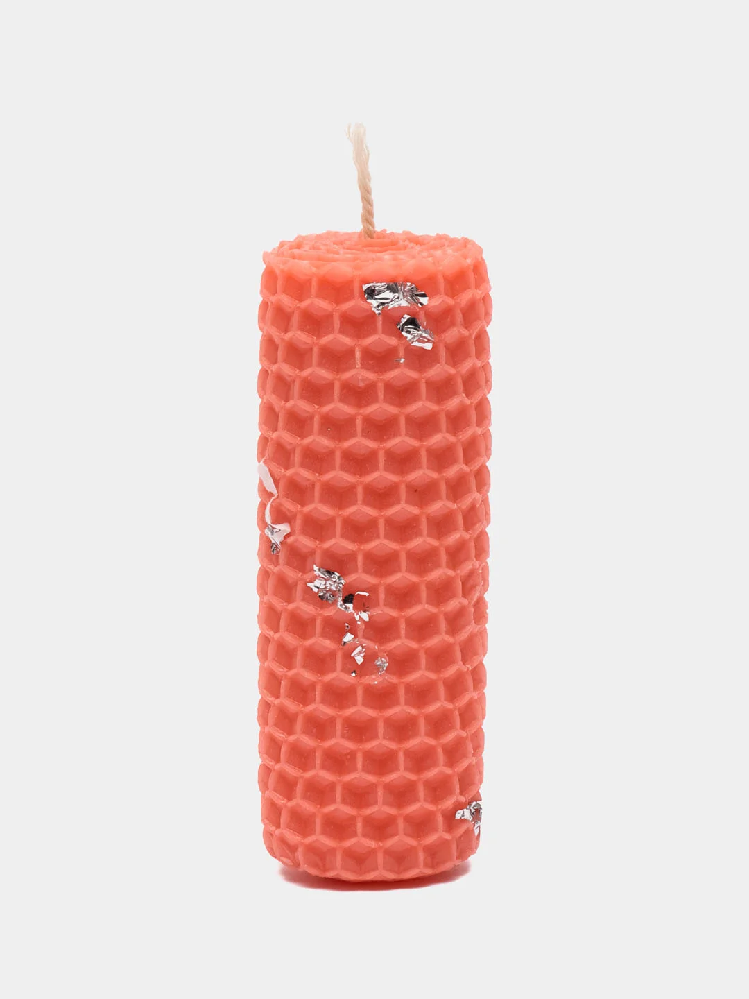 Кораллово-розовый свечи из вощины, набор из 3 шт. высота свечей 8.5см, ароматическая свеча