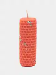 Кораллово-розовый свечи из вощины, набор из 3 шт. высота свечей 8.5см, ароматическая свеча