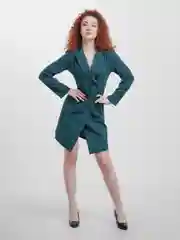 Зеленый платье пиджак женский