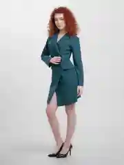 Зеленый платье пиджак женский