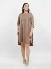 Бежевый меланж платье женское летнее